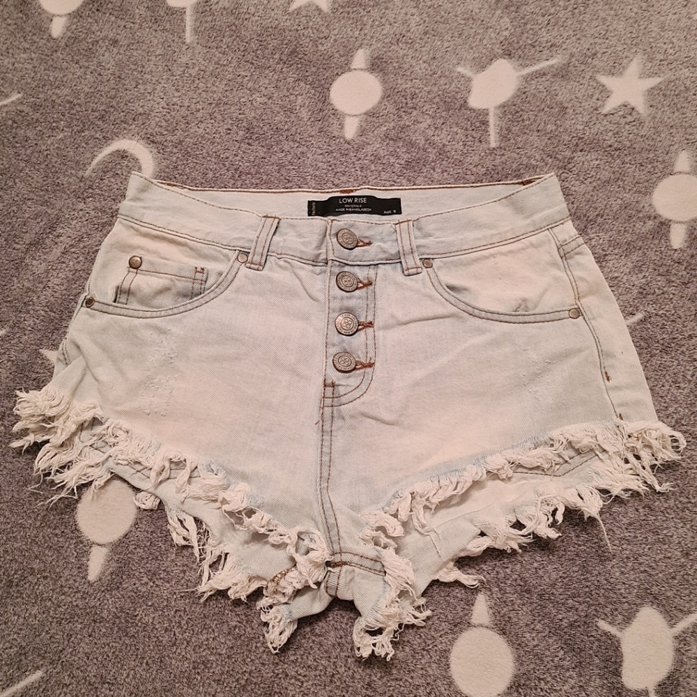 Factorie 8 Faded Denim High Waisted Sexy Shorts - Picture 1 of 4